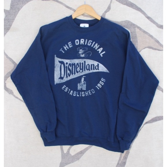 Disney Parks Disneyland Sweatshirt Navy Blue Unisex L | Long Sleeve | Used - Picture 1 of 4
